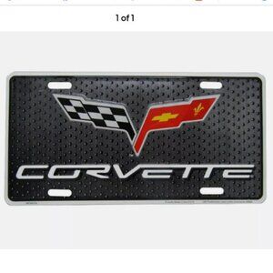 Chevy Corvette Flags License Plate New Car Tag Metal Aluminum